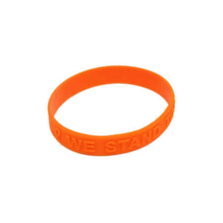 Orange Ribbon Awareness Embossed Silicone Bracelet 25 Pack 1 Orange Ribbon Awareness Embossed Silicone Bracelet 25 Pack