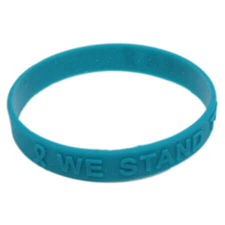 Teal Ribbon Awareness Embossed Silicone Bracelet Fundraising 25 Pack 1 Teal Ribbon Awareness Embossed Silicone Bracelet Fundraising 25 Pack
